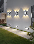 X-Lume Pro – Lampada da parete a LED a forma di X impermeabile per illuminazione esterna migliorata