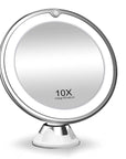 10x Magnifying Makeup Mirror with LED Lights, 360° Rotation and Natural Daylight Illumination for Flawless Beauty 0