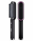 2-in-1 Hair Brush and Blow Dryer Brush with Adjustable Heat Settings for Straightening and Curling – Tourmaline Ceramic Technology 0