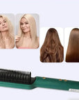 2-in-1 Hair Brush and Blow Dryer Brush with Adjustable Heat Settings for Straightening and Curling – Tourmaline Ceramic Technology 2