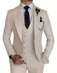 Men's Suit Black 3-Piece Size M Polyester-1