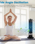 35W 28 Inch Quiet Bladeless Oscillating Tower Fan 6