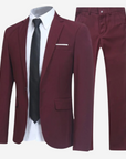Elegant Slim-Fit Men's Suit - Versatile Black Suit for Weddings & Formal Events-3
