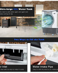 4-in-1 Industrial Evaporative Air Cooler Fan with 12 Gallon Tank and Wheels 7
