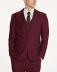 Men's Suit Black 3-Piece Size M Polyester-4