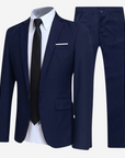 Elegant Slim-Fit Men's Suit - Versatile Black Suit for Weddings & Formal Events-4