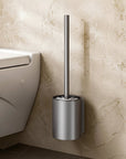 AeroStone | Stylish Black Wall Mounted Toilet Brush Holder Set 8