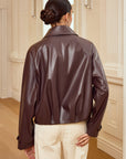 Alison | Collared Zip-Up Faux PU Jacket 5