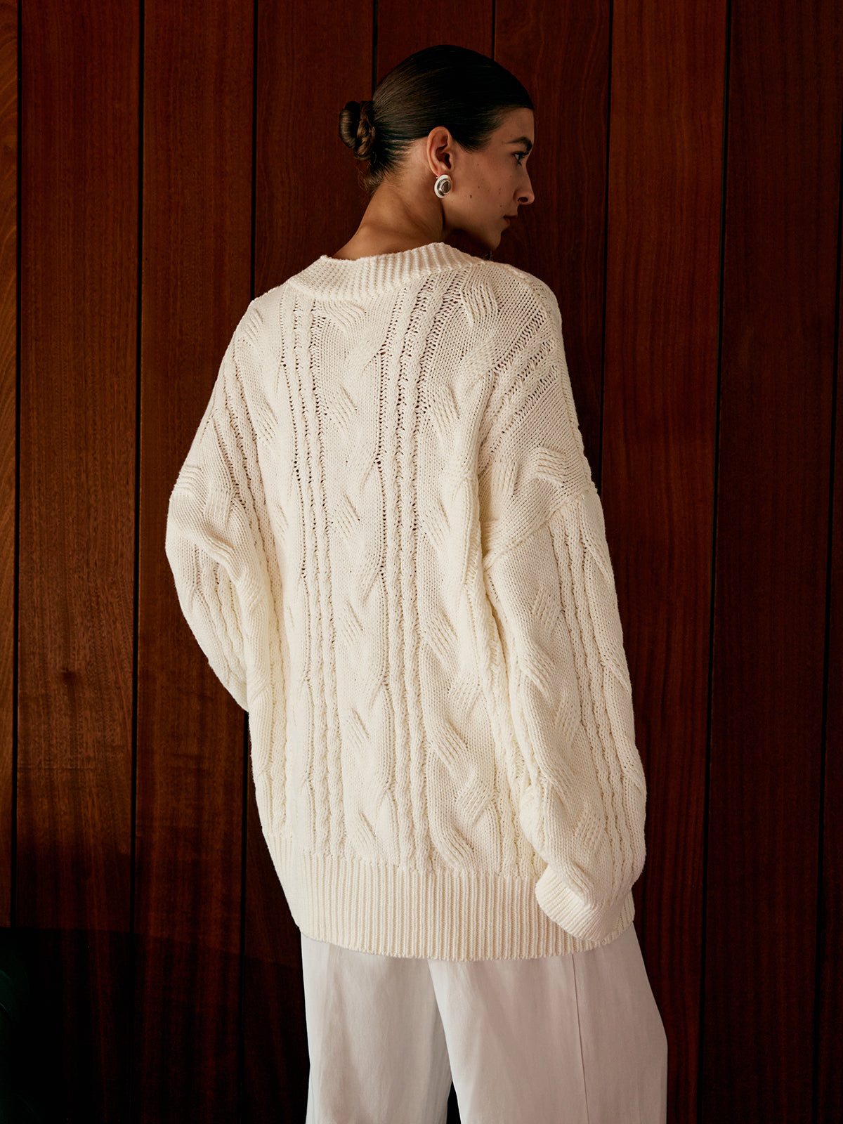 Aliyah | Elegant Oversized Cable Knit Outwear 6
