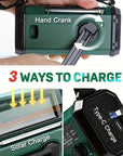 All-in-One Emergency Radio with Solar Panel and Hand Crank – NOAA Access, Flashlight, USB Charger, Compact Survival Device 3
