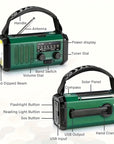 All-in-One Emergency Radio with Solar Panel and Hand Crank – NOAA Access, Flashlight, USB Charger, Compact Survival Device 4