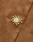 Amyra | Suede Fitted Metal Button Jacket 7
