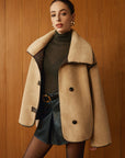Angelica | Contrast Piping Shift Minky Coat 2