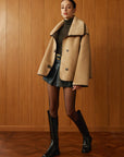 Angelica | Contrast Piping Shift Minky Coat 3