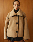Angelica | Contrast Piping Shift Minky Coat 6