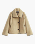 Angelica | Contrast Piping Shift Minky Coat 7