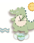 AnimaliaTime | Cheerful Interactive Children's Pendulum Wall Clock 0
