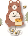 AnimaliaTime | Cheerful Interactive Children's Pendulum Wall Clock 3