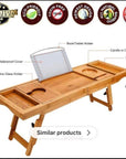AquaBamboo | Versatile Expandable Bamboo Bathtub Caddy Tray 3