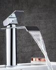 AquaElegance | Elegant Brass Waterfall Basin Mixer Tap for Bathroom Sink 0