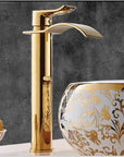 AquaElegance | Elegant Brass Waterfall Basin Mixer Tap for Bathroom Sink 2