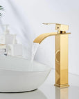 AquaElegance | Elegant Brass Waterfall Basin Mixer Tap for Bathroom Sink 7