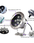 AquaGlow | Efficient Waterproof LED Underwater Pool Light Fixture 2