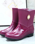 AquaShield | Stylish Waterproof PVC Mid-Tube Rain Boots for Women 0