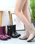 AquaShield | Stylish Waterproof PVC Mid-Tube Rain Boots for Women 1