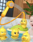 AquaTots | Bath Toy Set with Floating Ducks and Gentle Water Sprayer 0