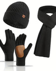 ArcticBlend | Cozy Knitted Winter Accessories Set with Hat, Scarf, Gloves 0