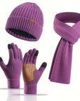 ArcticBlend | Cozy Knitted Winter Accessories Set with Hat, Scarf, Gloves 10