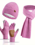 ArcticBlend | Cozy Knitted Winter Accessories Set with Hat, Scarf, Gloves 14