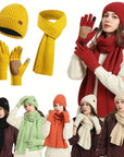 ArcticBlend | Cozy Knitted Winter Accessories Set with Hat, Scarf, Gloves 1