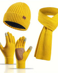 ArcticBlend | Cozy Knitted Winter Accessories Set with Hat, Scarf, Gloves 3