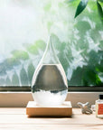 Atmosfera | Elegant Postmodern Glass Storm Weather Predictor with Wooden Base 1