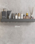 AureaShelf | Stylish Gray Floating Bathroom Storage Shelves with No-Drill Installation 7