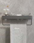 AureaShelf | Stylish Gray Floating Bathroom Storage Shelves with No-Drill Installation 9