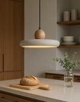 Aurvra | Modern Simplicity Travertine Wood Pendant Lamp 1