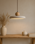 Aurvra | Modern Simplicity Travertine Wood Pendant Lamp 5