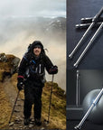 Portable Folding Walking Cane – Quad Base Stick with Adjustable Height for Stability and Balance