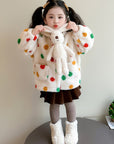 Baby Girl Jacket Cartoon Dinosaur Soft Lambswool Coat for 1-9 Years 2