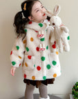 Baby Girl Jacket Cartoon Dinosaur Soft Lambswool Coat for 1-9 Years 6