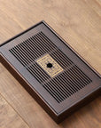 BambooCraft | Elegant Multi-Purpose Bamboo Tea Serving Tray with Drainage 0