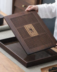 BambooCraft | Elegant Multi-Purpose Bamboo Tea Serving Tray with Drainage 4