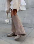Beige Knee High Boots for Women - Stylish and Comfortable Design for Casual or Formal Wear 0