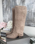Beige Knee High Boots for Women - Stylish and Comfortable Design for Casual or Formal Wear 2