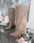 Beige Knee High Boots for Women - Stylish and Comfortable Design for Casual or Formal Wear 4