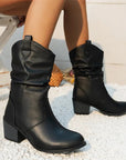 Black Leather Ankle Boots for Women – Stylish Western Design, Sizes 36 to 42 0