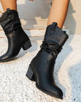 Black Leather Ankle Boots for Women – Stylish Western Design, Sizes 36 to 42 1